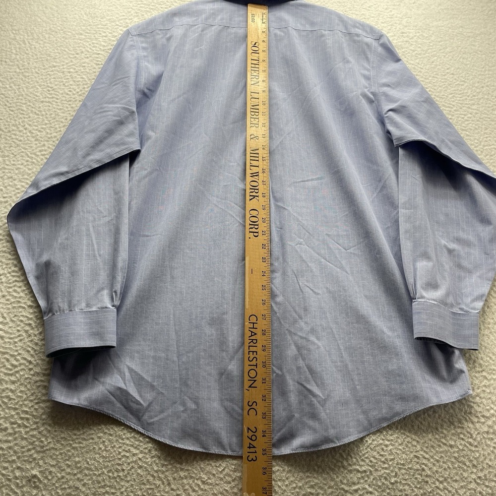 Brooks Brothers Dress Shirt Mens 17.5 6/7 Blue Glen Plaid Button Down 346 Preppy - Picture 7 of 10